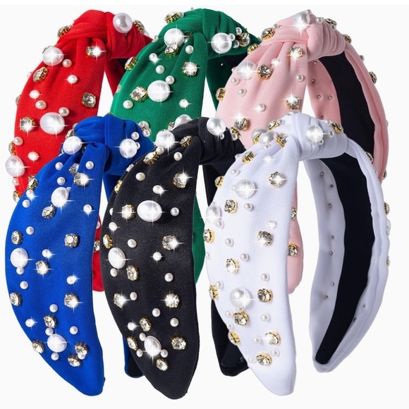 Elegant Pearl and Gem Embellished
Headbands - Assorted Colors - Choose ur color - Picture 7 of 9